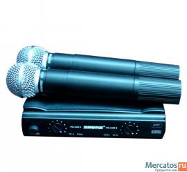 Микрофон SHURE SM58 радиосистема­ 2 микрофона.КЕЙС.МАГАЗИН