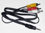 AV кабель 3.5мм, 4 контакта - 3 RCA (стерео звук и видео)