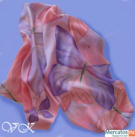 Шарф ручной росписи "Воздушный" 2