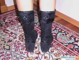 Осенние замшевые сапожки 40 р-р на узкие, стройные ноги 2