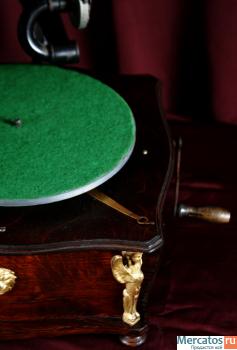 Уникальный антикварный граммофон с трубой, Франция, кон. XIX век 5