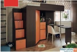 Кровати одно, двух, трехъярусные; шкафы, комоды из дерева. Диван 3