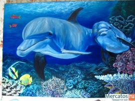 картина "дельфины"