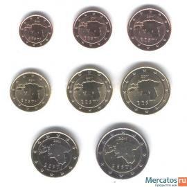 Эстония = евро комплект = 8 монет = 2011