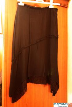 продам юбку черную шифон с кружевом пр-во Италия