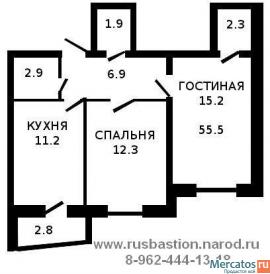 Продажа: 2-к. квартира от подрядчика. Перспективный. Ставрополь. 3