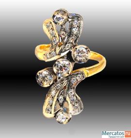 кольцо бриллианты(137) золото750пр