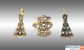 комплект бриллианты золото750пр.