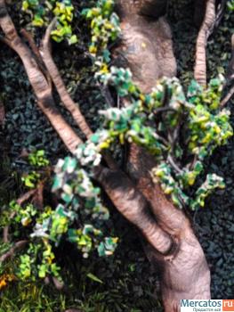 Картина из кожи"Лесная река". 9