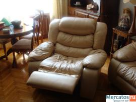 Диван и кресло для гостиной (кожа) 4