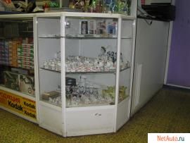 Прилавок из аллюм. профиля и стекла -угловой (внешний угол)