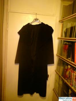 Пальто драповое ,демисезонное,черное ,женское с вышивками на рук 2