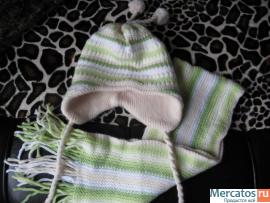 Продам Зимний комплект шапка+шарф рр 50-52 2