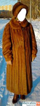 Зимний меховой женский комплект (шуба и шапка)