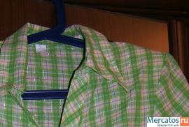 Блузка в клетку с люрексом, на молнии – р.46 2