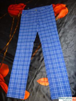 продам клетчатые брюки-стрейч