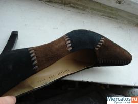 туфли черно-коричневые замшевые. пр-во Италия . Размер 37. 4