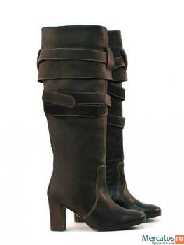 Кожанные демисезонные сапоги, Испания, разм 39-40