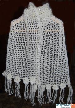 Шарф "Цветы на снегу" 2