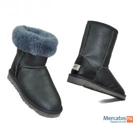 угги UGG из натуральной овчины обливные графит все размеры 2
