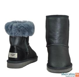 угги UGG из натуральной овчины обливные графит все размеры 3