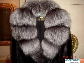 Новая норковая шуба автоледи с чернобуркой BLACK SKAN
