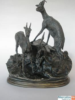Бронзовая статуэтка "Горные антилопы" 2