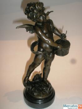Бронзовая статуэтка "Ангелочек с барабаном" 3