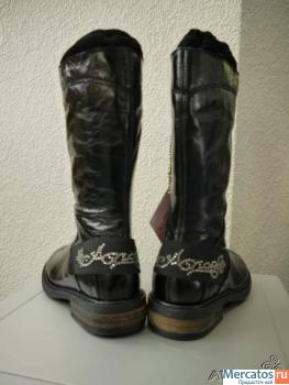 Сапоги для девочки, размер 27, Roberto Cavalli, кожа, цвет черны 2