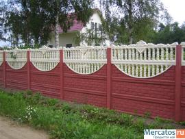 Забор ж/б декоративный в наличии (более 40 видов). Установка. 10