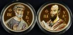 Набор монет Святые апостолы Пётр и Павел серебро999 Две унции по