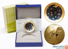 Золотая Монета Франции Астрономия 200€ 2009 999проба Унция 31,1г 5