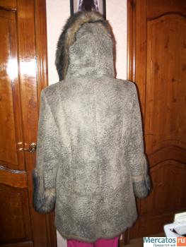 Дубленка искусственная с капюшоном р.46-48 2