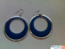 Серьги подвески - кольца. Эмаль. Лондон 2
