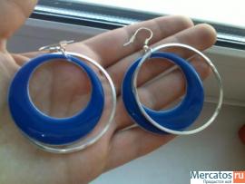 Серьги подвески - кольца. Эмаль. Лондон 5