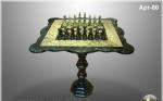 Стол шахматный с волнистым краем (змеевик)