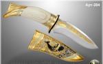 Нож Кашалот (95Х18МШД, латунь, зуб кашалота, никель, золото до 5
