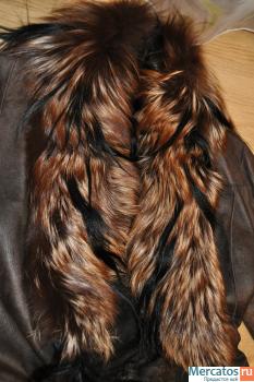Длинное кожаное пальто с лисой Harmanli leather & fur 2