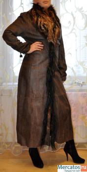 Длинное кожаное пальто с лисой Harmanli leather & fur 3