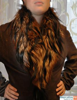 Длинное кожаное пальто с лисой Harmanli leather & fur 6