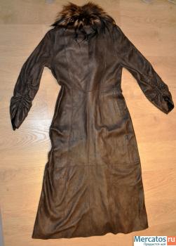 Длинное кожаное пальто с лисой Harmanli leather & fur 7