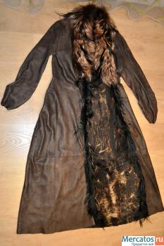 Длинное кожаное пальто с лисой Harmanli leather & fur 8
