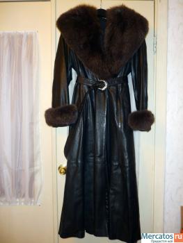 Пальто кожаное демисизонное 2