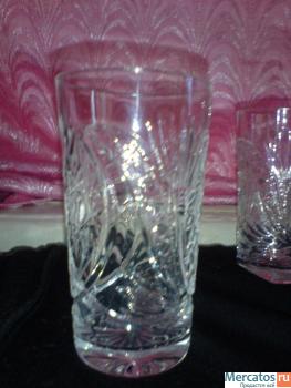 Стаканы из чешского хрусталя 6+6 шт