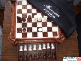 Коллекционные шахматы Kangaroo из мрамора и кожи кенгуру ручной  2