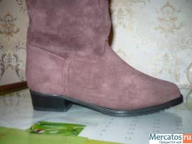 Абсолютно новые сапоги-ботфорты натуральная замша 38-39 разм оч  3