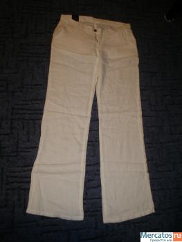 Новые летние льняные брюки (белые) 2