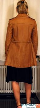 Новое кожаное пальто Massimo Dutti размер 44