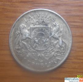 монета Латвии 2 LATI 1925 года 2