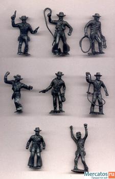 Солдатики 1/32 Marx Ковбои Индейцы 8 фигур 8 поз 2